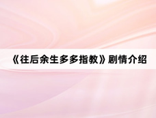 《往后余生多多指教》剧情介绍