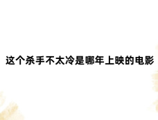 这个杀手不太冷是哪年上映的电影