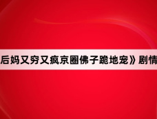 《小后妈又穷又疯京圈佛子跪地宠》剧情介绍
