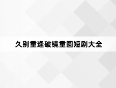 久别重逢破镜重圆短剧大全