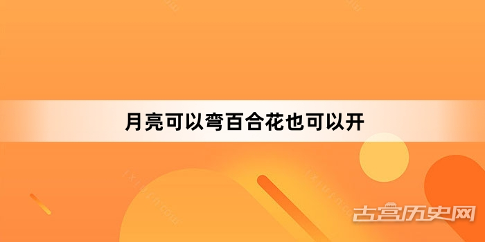 “月亮可以弯百合花也可以开”网络梗词解释