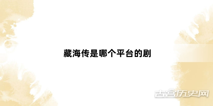 藏海传是哪个平台的剧