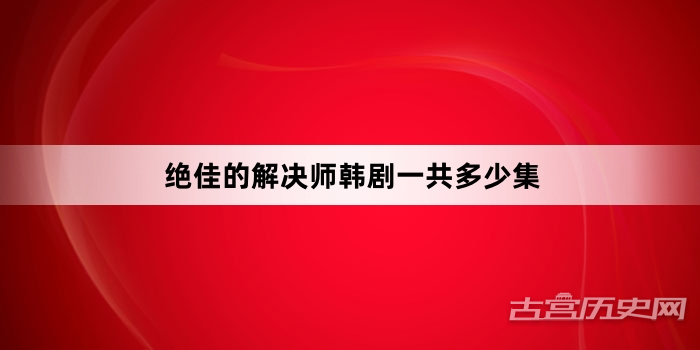 绝佳的解决师韩剧一共多少集