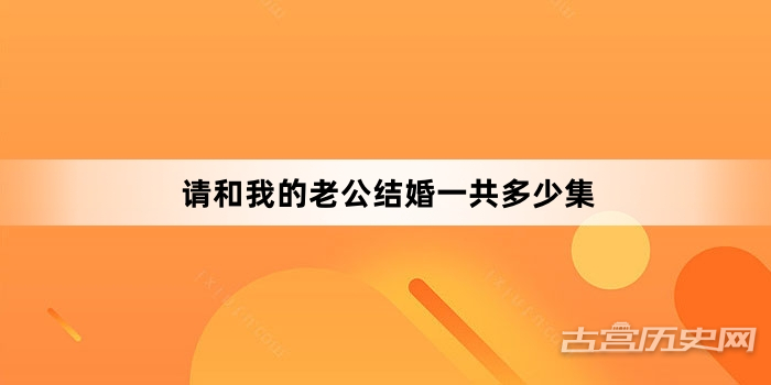 请和我的老公结婚一共多少集
