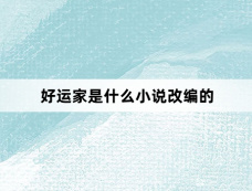 好运家是什么小说改编的