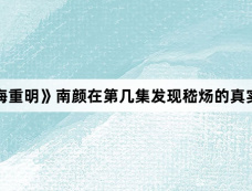 《四海重明》南颜在第几集发现嵇炀的真实身份