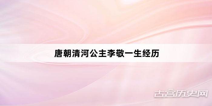唐朝清河公主李敬一生经历