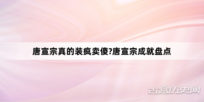 唐宣宗真的装疯卖傻?唐宣宗成就盘点