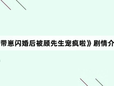 《带崽闪婚后被顾先生宠疯啦》剧情介绍