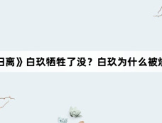 《大梦归离》白玖牺牲了没?白玖为什么被烧死了?