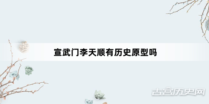 宣武门李天顺有历史原型吗