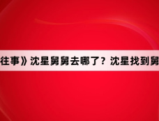 《边水往事》沈星舅舅去哪了？沈星找到舅舅了吗