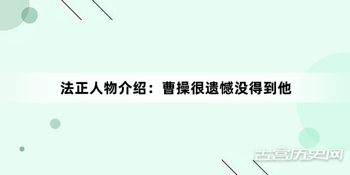 法正人物介绍：曹操很遗憾没得到他