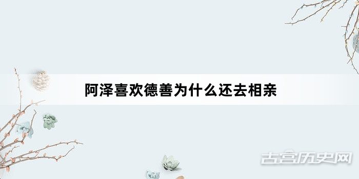 阿泽喜欢德善为什么还去相亲