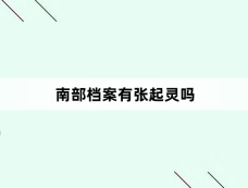 南部档案有张起灵吗