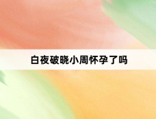 白夜破晓小周怀孕了吗