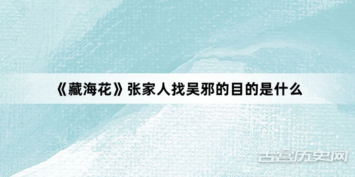 《藏海花》张家人找吴邪的目的是什么