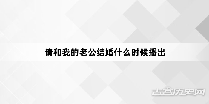 请和我的老公结婚什么时候播出