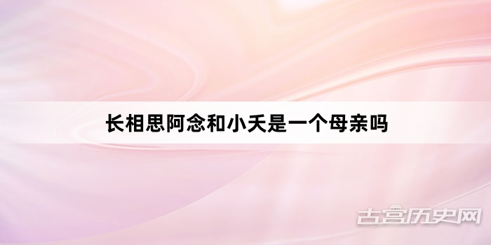 长相思阿念和小夭是一个母亲吗