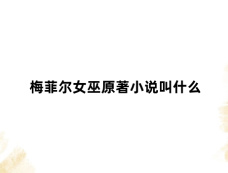 梅菲尔女巫原著小说叫什么