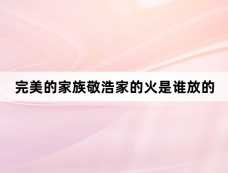 完美的家族敬浩家的火是谁放的