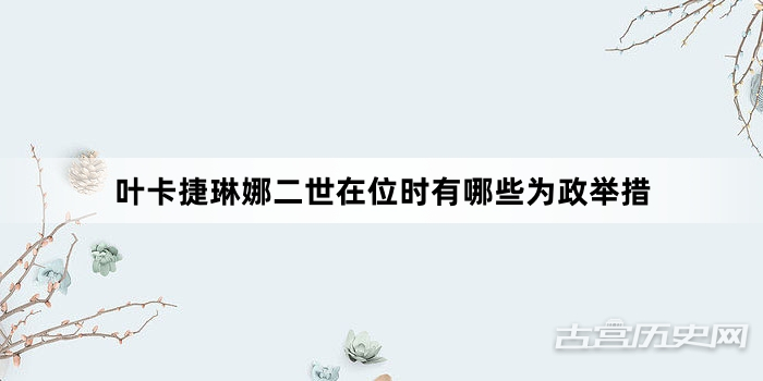 叶卡捷琳娜二世在位时有哪些为政举措