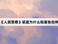 《人民警察》梁震为什么陷害张伯仲