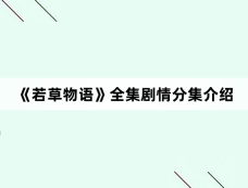 《若草物语》全集剧情分集介绍
