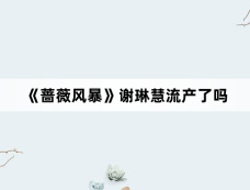 《蔷薇风暴》谢琳慧流产了吗