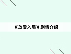 《放爱入局》剧情介绍