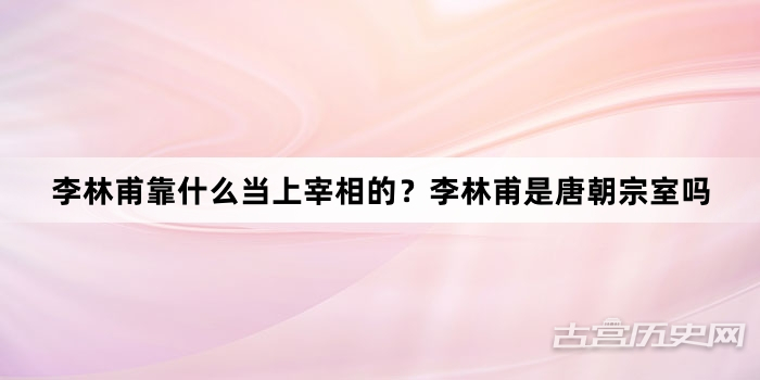 李林甫靠什么当上宰相的？李林甫是唐朝宗室吗