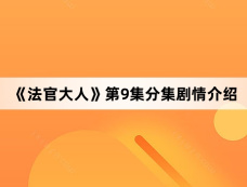 《法官大人》第9集分集剧情介绍
