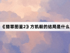 《猎罪图鉴2》方凯毅的结局是什么