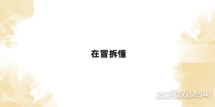 “在冒拆懂”网络梗词解释