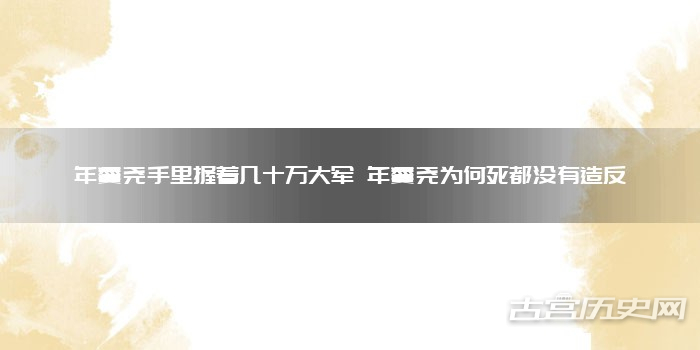 年羹尧手里握着几十万大军 年羹尧为何死都没有造反