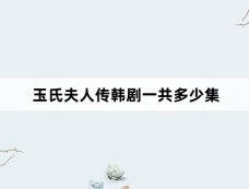 玉氏夫人传韩剧一共多少集