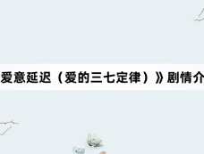 《爱意延迟(爱的三七定律)》剧情介绍