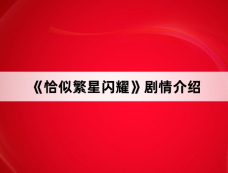 《恰似繁星闪耀》剧情介绍