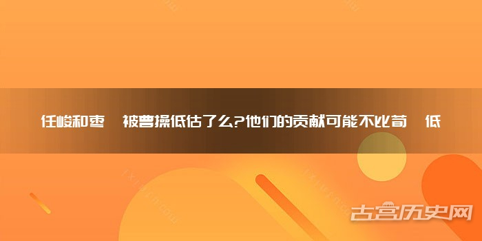 任峻和枣祗被曹操低估了么?他们的贡献可能不比荀彧低