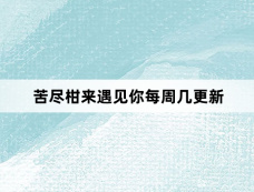 苦尽柑来遇见你每周几更新