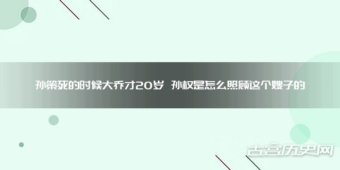 孙策死的时候大乔才20岁 孙权是怎么照顾这个嫂子的