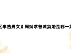《半熟男女》周斌求曾诚复婚是哪一集