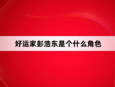 好运家彭浩东是个什么角色