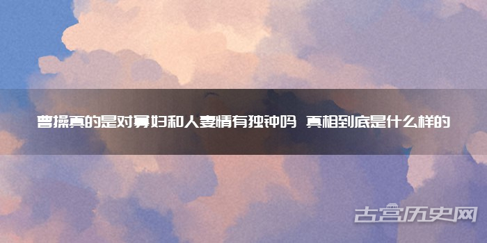 曹操真的是对寡妇和人妻情有独钟吗 真相到底是什么样的