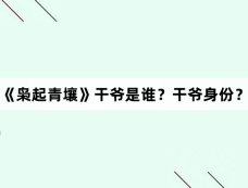 《枭起青壤》干爷是谁？干爷身份？
