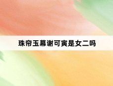 珠帘玉幕谢可寅是女二吗