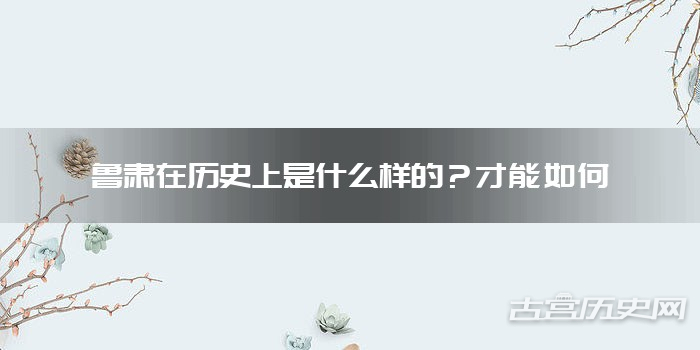 鲁肃在历史上是什么样的？才能如何
