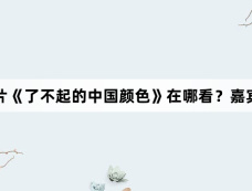 纪录片《了不起的中国颜色》在哪看？嘉宾有谁