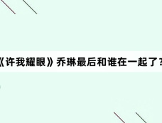 《许我耀眼》乔琳最后和谁在一起了？
