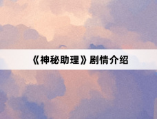 《神秘助理》剧情介绍